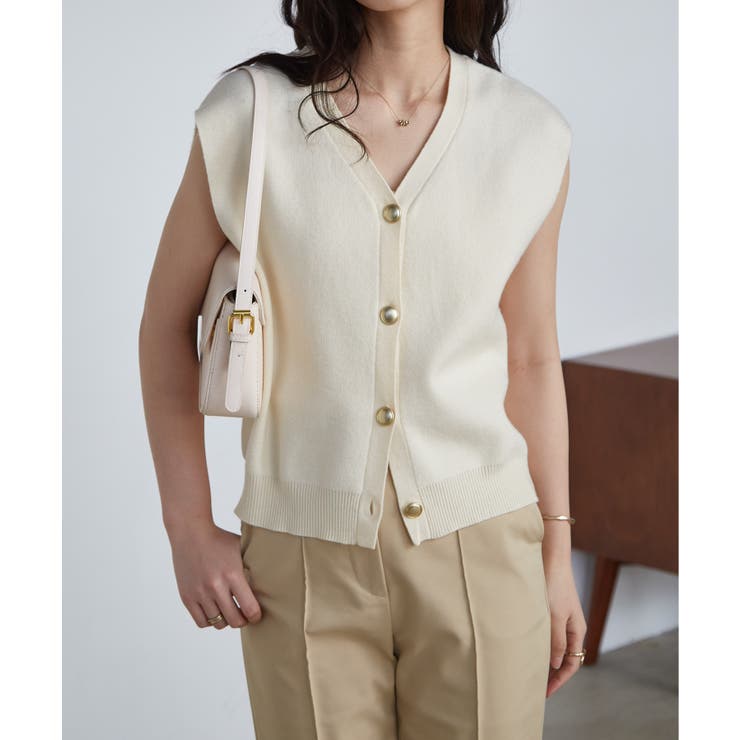 ＭＴ洗える！ゴールド調ボタンニットベスト | RANAN | 詳細画像20 