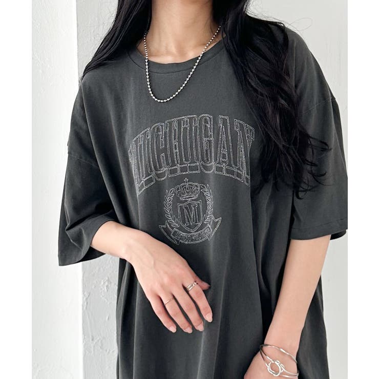 【選べるデザイン】ワンポイント刺繍/カレッジロゴ オーバーサイズＴシャツ | RANAN | 詳細画像9 