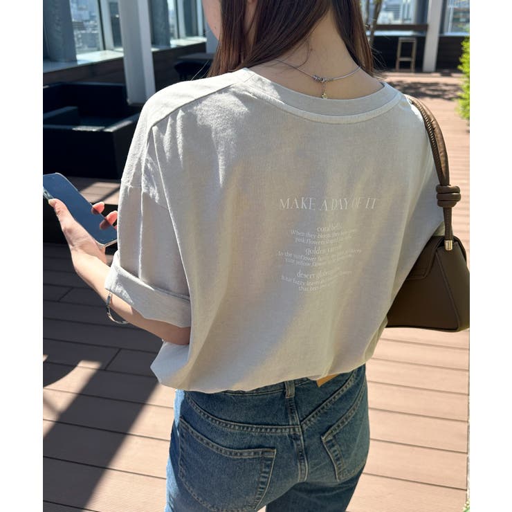 チャコール(カレッジロゴ） | 【選べるデザイン】ワンポイント刺繍/カレッジロゴ オーバーサイズＴシャツ | RANAN