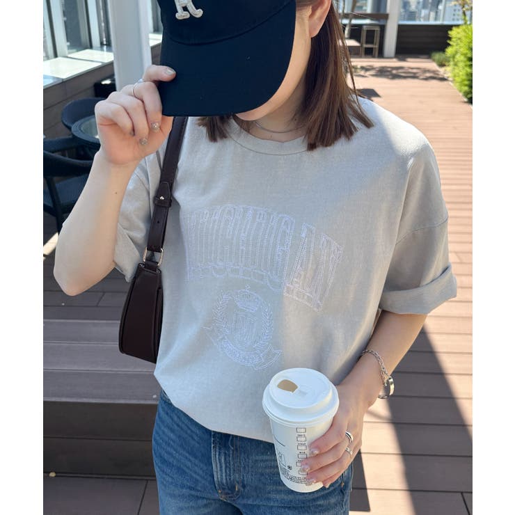【選べるデザイン】ワンポイント刺繍/カレッジロゴ オーバーサイズＴシャツ | RANAN | 詳細画像30 