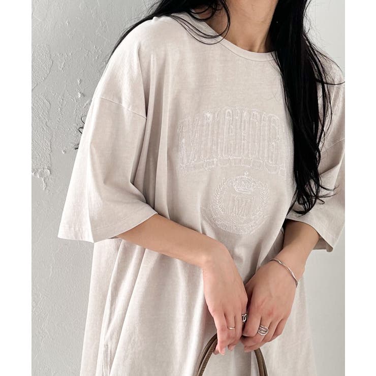 【選べるデザイン】ワンポイント刺繍/カレッジロゴ オーバーサイズＴシャツ | RANAN | 詳細画像32 