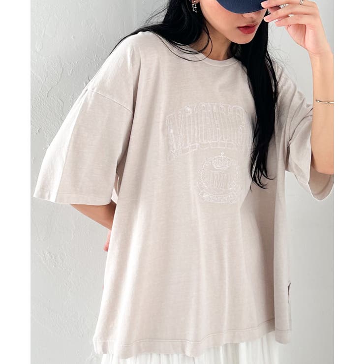 【選べるデザイン】ワンポイント刺繍/カレッジロゴ オーバーサイズＴシャツ | RANAN | 詳細画像33 