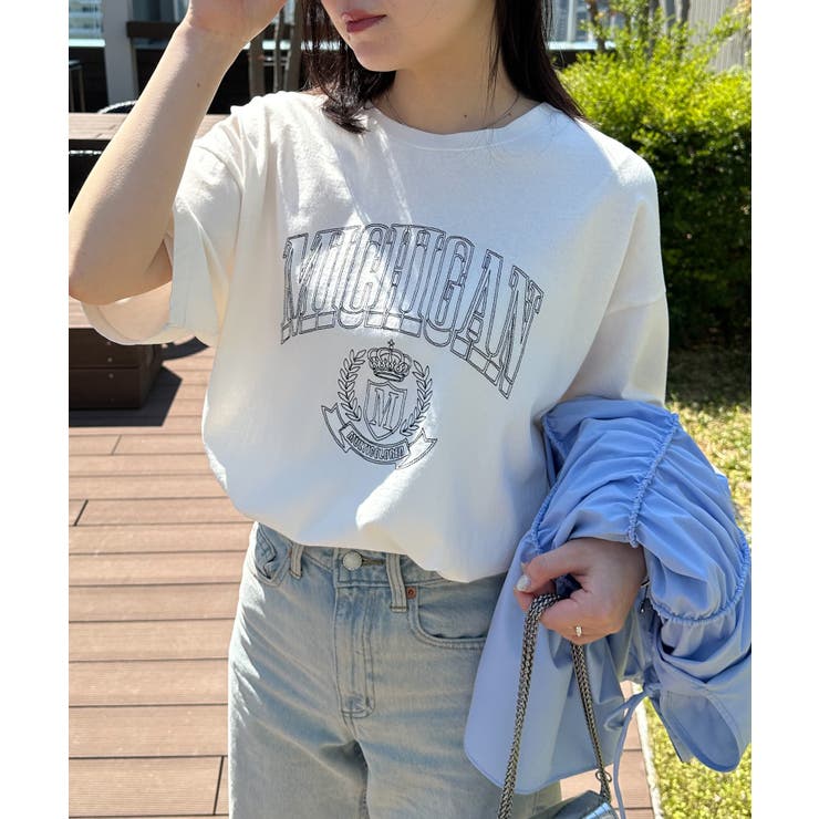 【選べるデザイン】ワンポイント刺繍/カレッジロゴ オーバーサイズＴシャツ | RANAN | 詳細画像3 