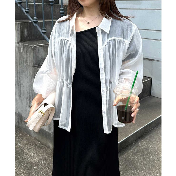 ホワイト | シャーリングシアーショートシャツ | RANAN