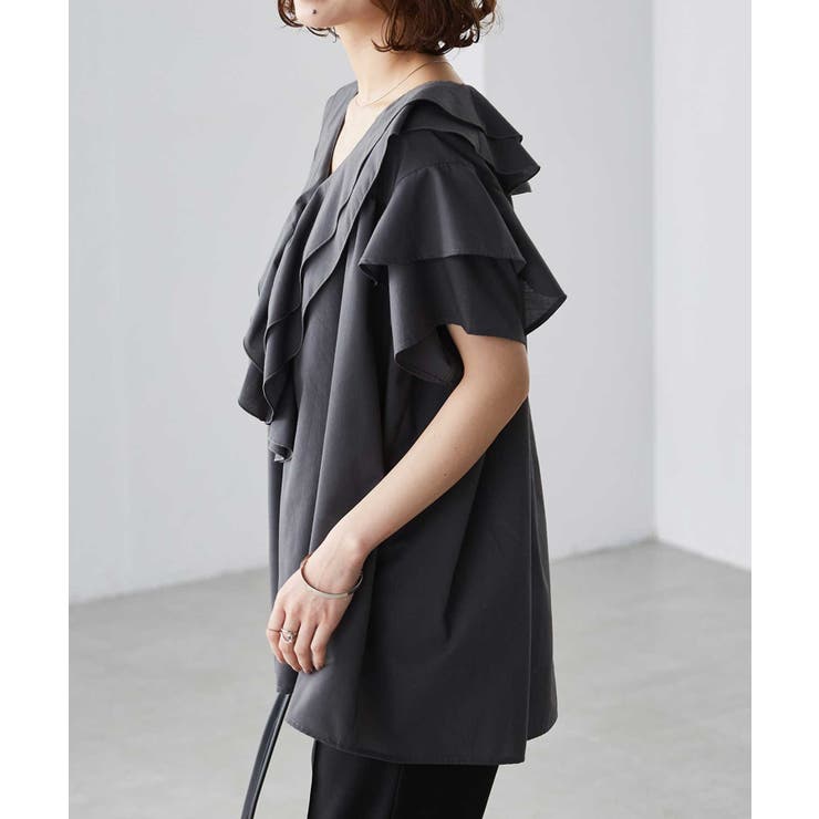 ビッグカラーフリルハーフスリーブブラウス | RANAN | 詳細画像11 