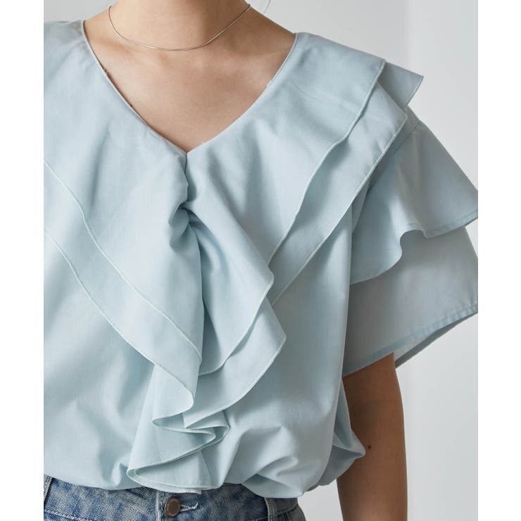 ビッグカラーフリルハーフスリーブブラウス | RANAN | 詳細画像22 