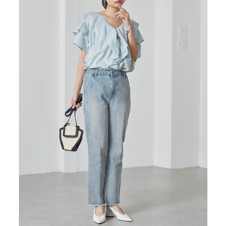 ビッグカラーフリルハーフスリーブブラウス | RANAN | 詳細画像25 