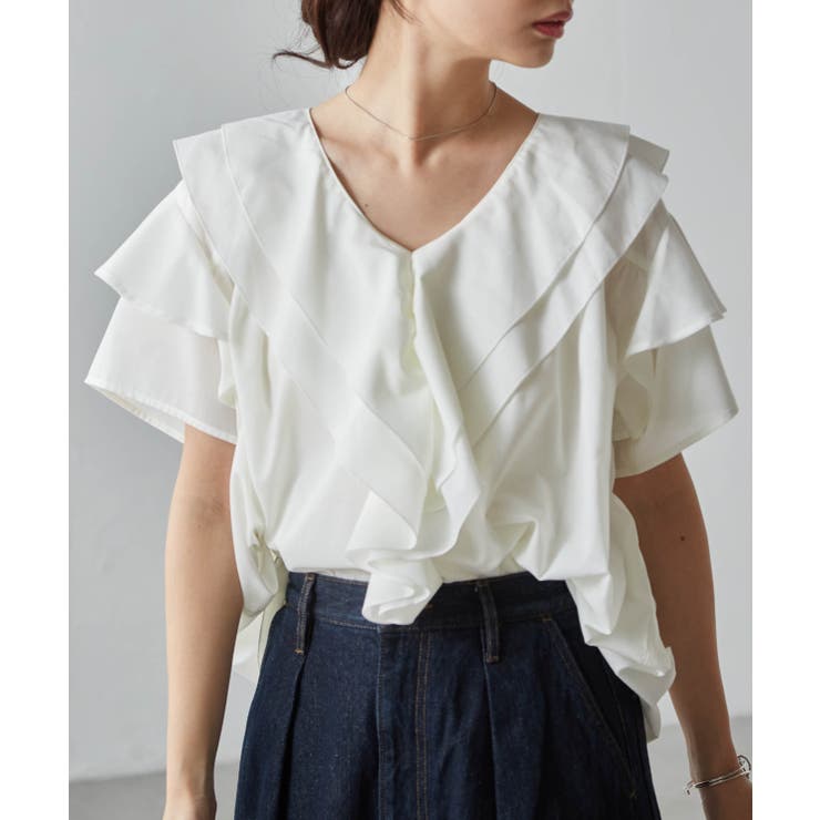 ビッグカラーフリルハーフスリーブブラウス | RANAN | 詳細画像31 