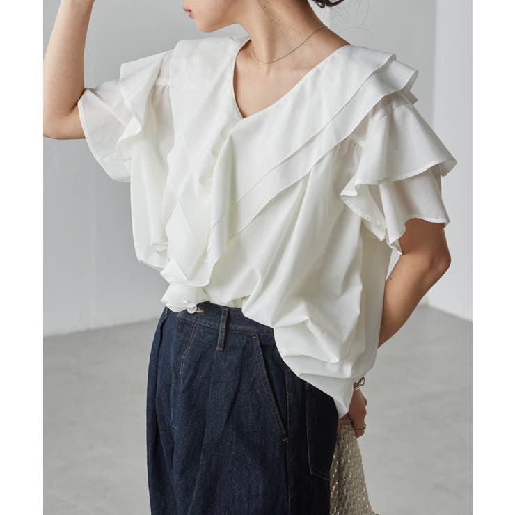 ビッグカラーフリルハーフスリーブブラウス | RANAN | 詳細画像33 