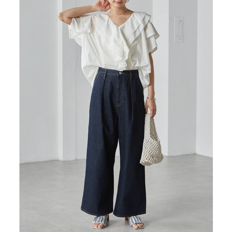 ビッグカラーフリルハーフスリーブブラウス | RANAN | 詳細画像34 