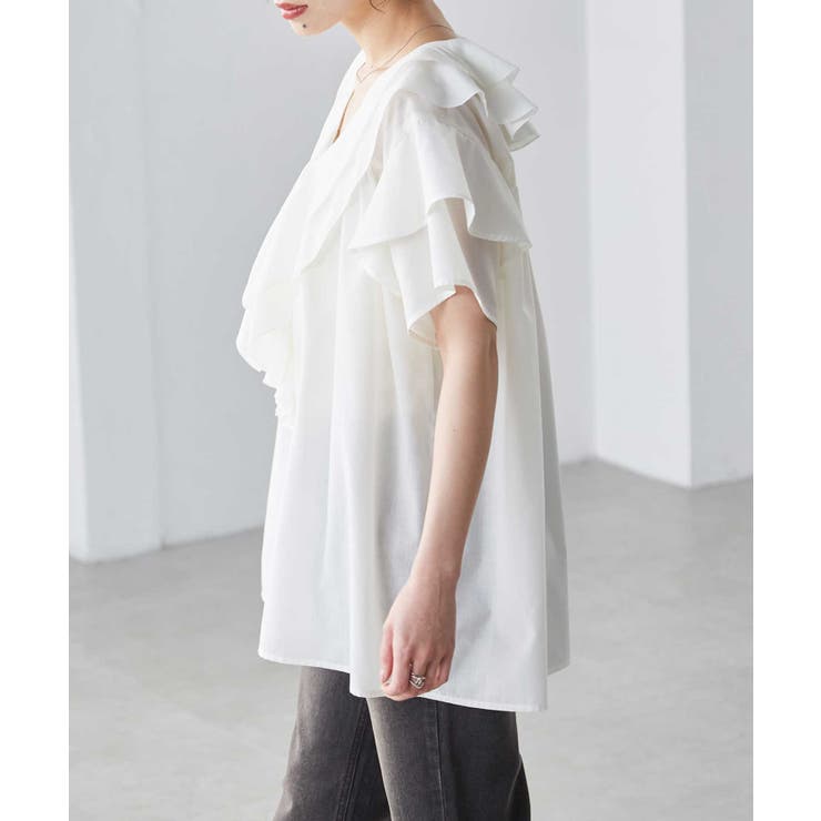 ビッグカラーフリルハーフスリーブブラウス | RANAN | 詳細画像37 