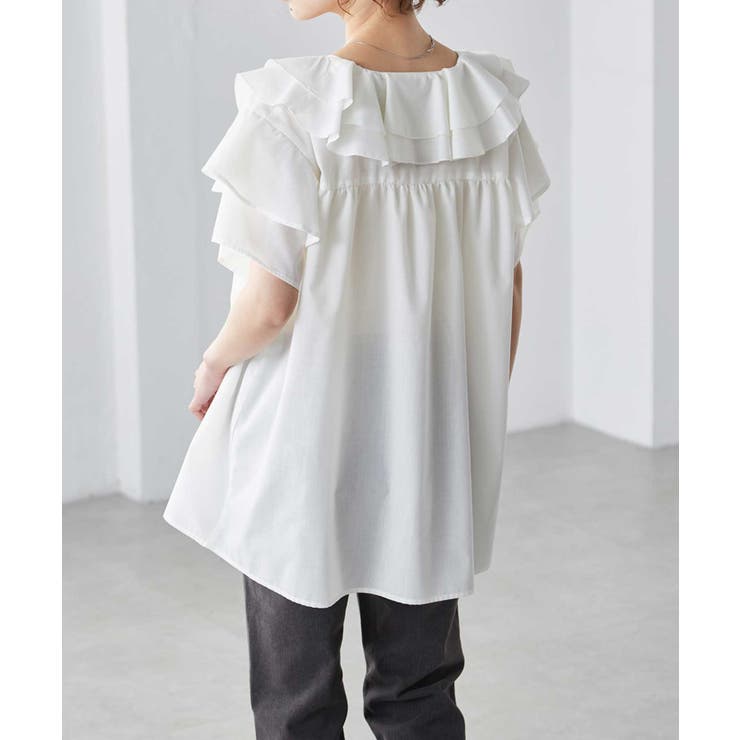 ビッグカラーフリルハーフスリーブブラウス | RANAN | 詳細画像39 