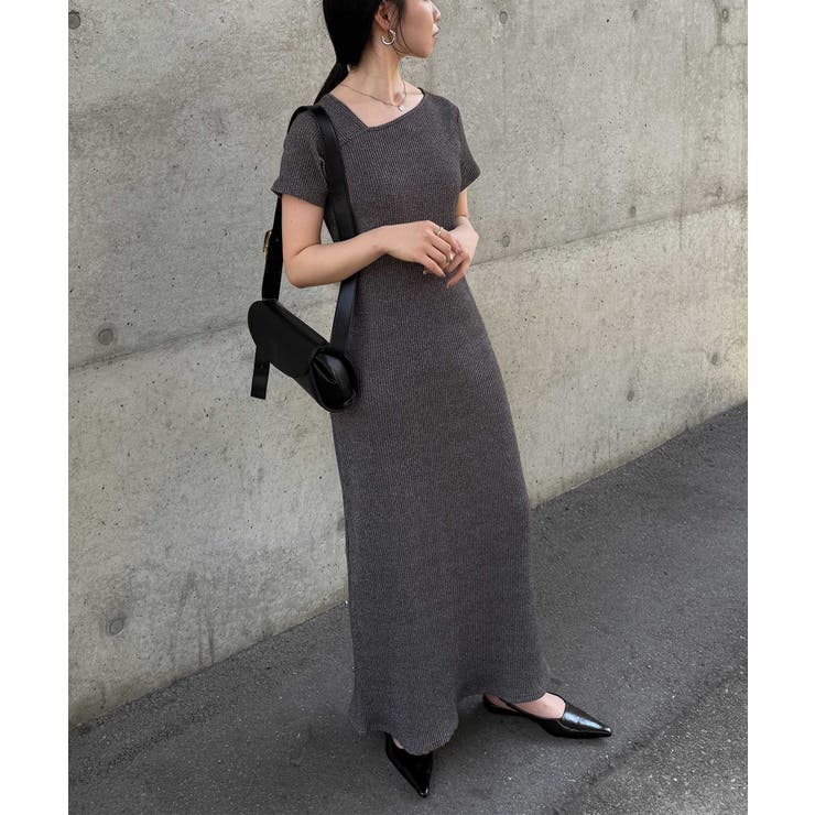 アシメネックハーフスリーブリブワンピ | RANAN | 詳細画像9 