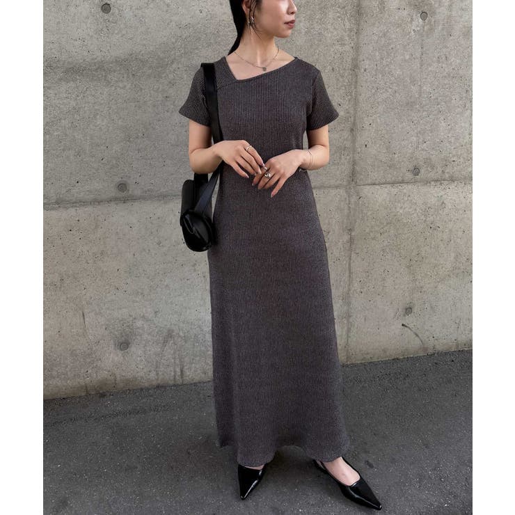 アシメネックハーフスリーブリブワンピ | RANAN | 詳細画像10 