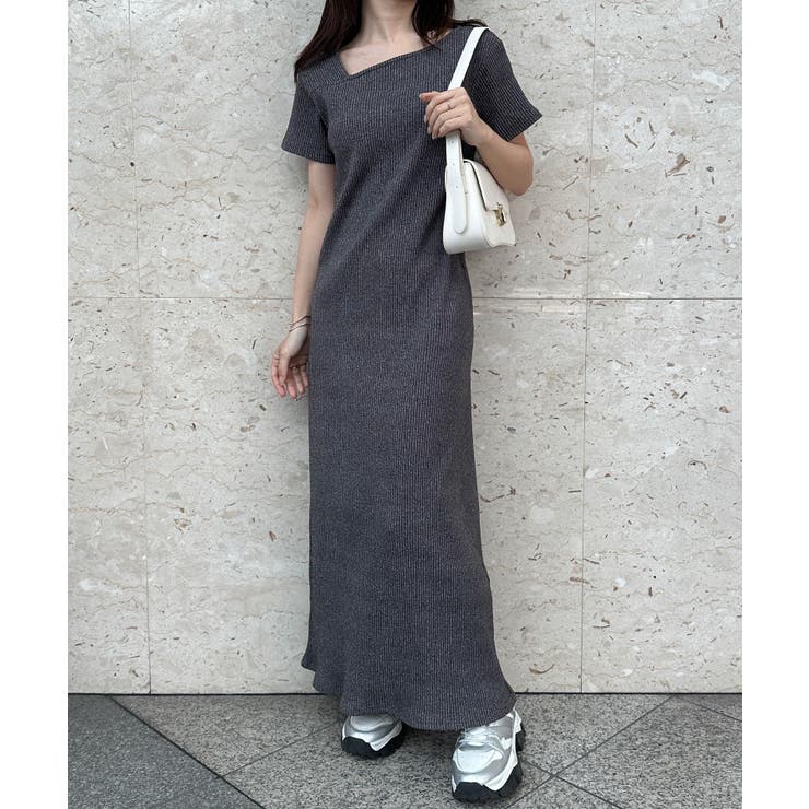 アシメネックハーフスリーブリブワンピ | RANAN | 詳細画像11 