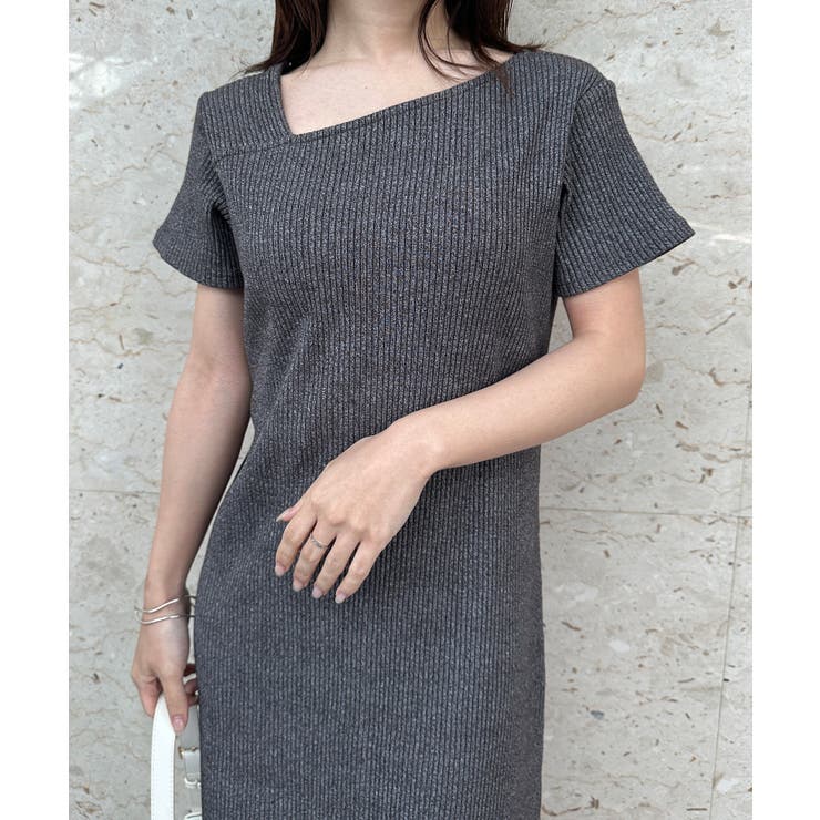 アシメネックハーフスリーブリブワンピ | RANAN | 詳細画像12 