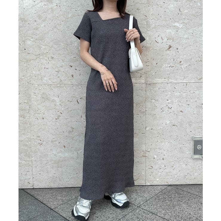 アシメネックハーフスリーブリブワンピ | RANAN | 詳細画像13 