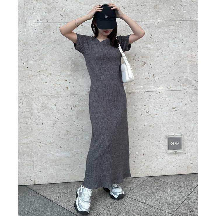 アシメネックハーフスリーブリブワンピ | RANAN | 詳細画像14 