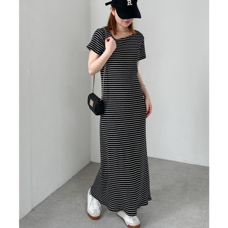 アシメネックハーフスリーブリブワンピ | RANAN | 詳細画像19 