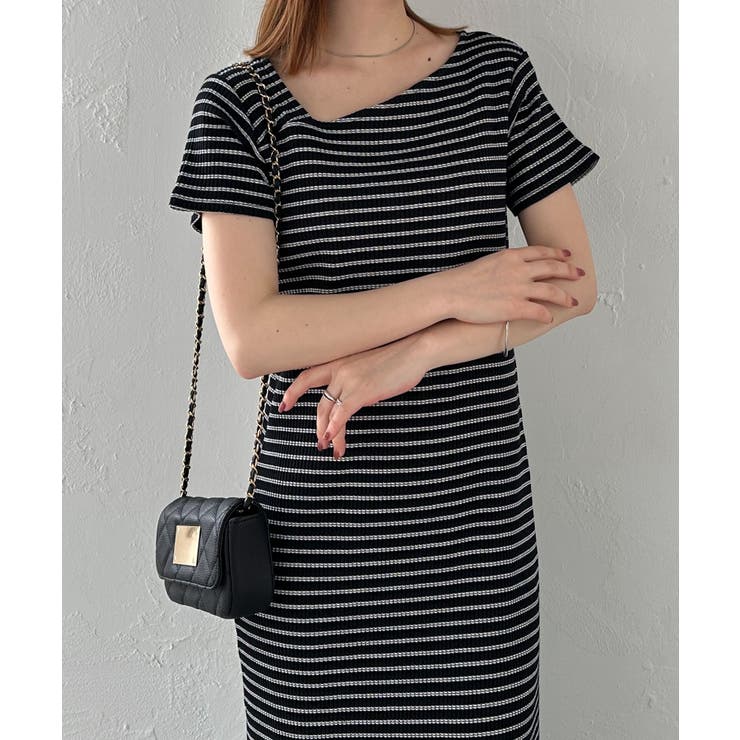 アシメネックハーフスリーブリブワンピ | RANAN | 詳細画像22 