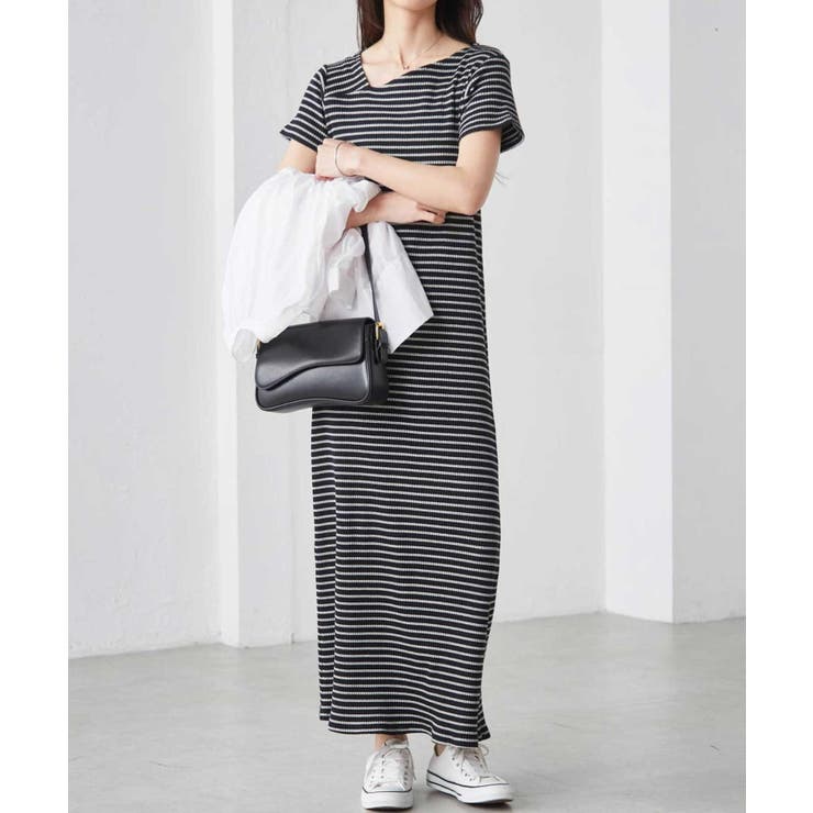 アシメネックハーフスリーブリブワンピ | RANAN | 詳細画像24 