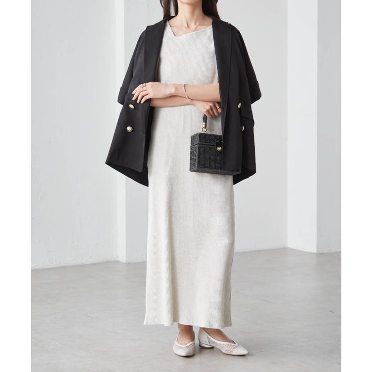 アシメネックハーフスリーブリブワンピ | RANAN | 詳細画像32 