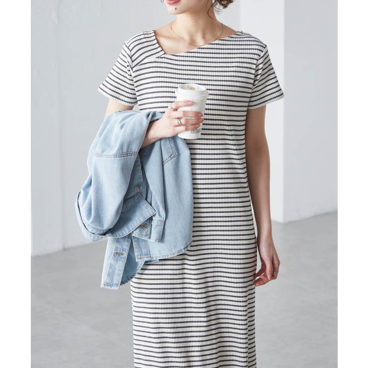 アシメネックハーフスリーブリブワンピ | RANAN | 詳細画像37 