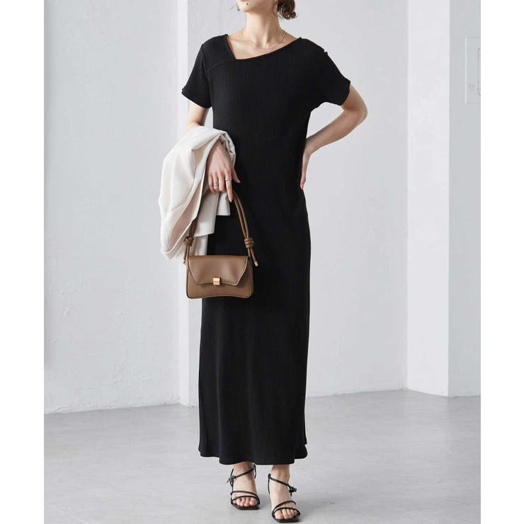 アシメネックハーフスリーブリブワンピ | RANAN | 詳細画像7 