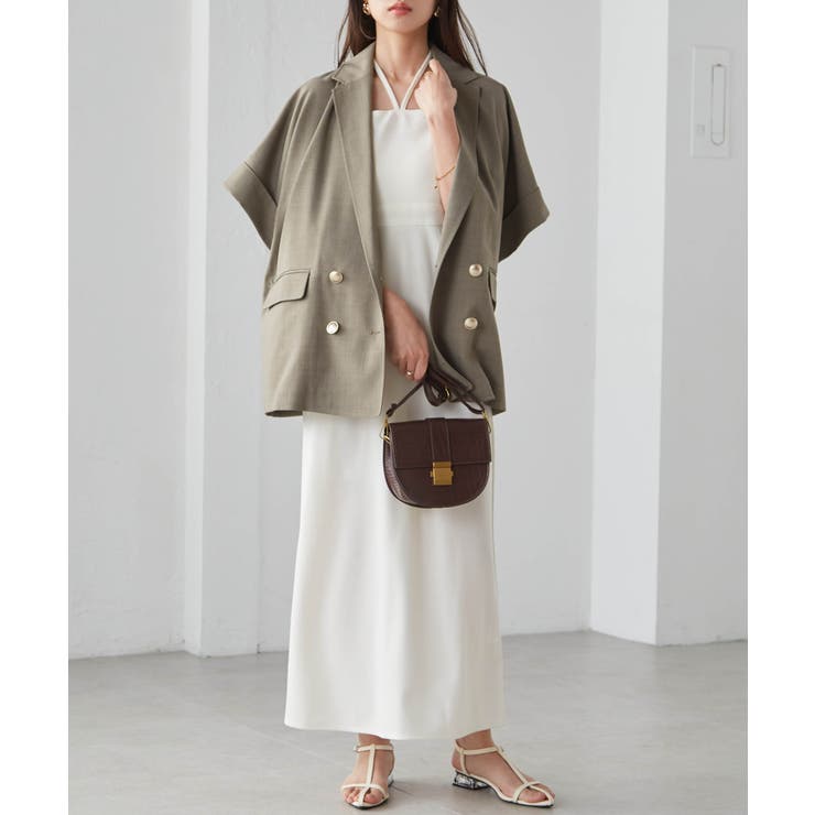 麻調ダブルボタンハーフスリーブジャケット | RANAN | 詳細画像10 