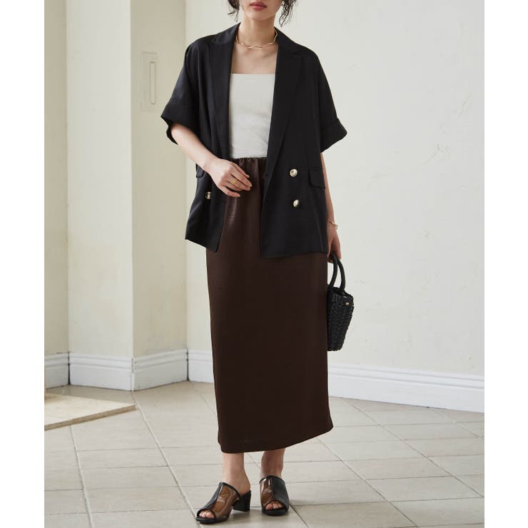 麻調ダブルボタンハーフスリーブジャケット | RANAN | 詳細画像3 