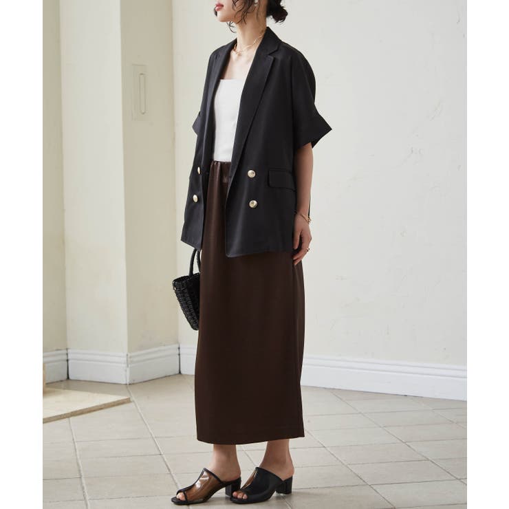 麻調ダブルボタンハーフスリーブジャケット | RANAN | 詳細画像4 