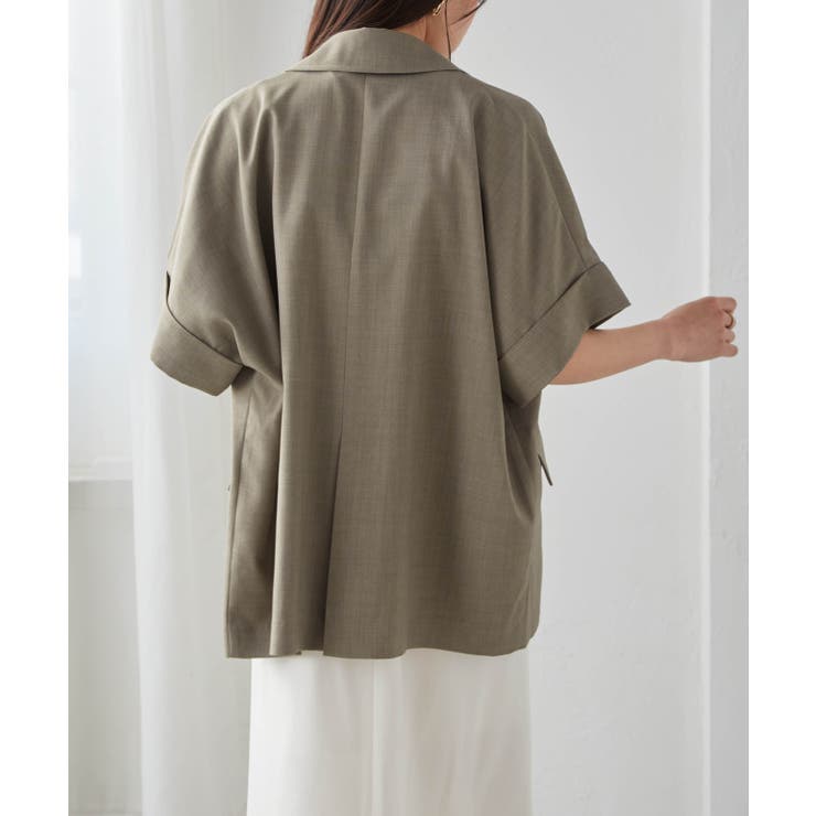 麻調ダブルボタンハーフスリーブジャケット | RANAN | 詳細画像8 