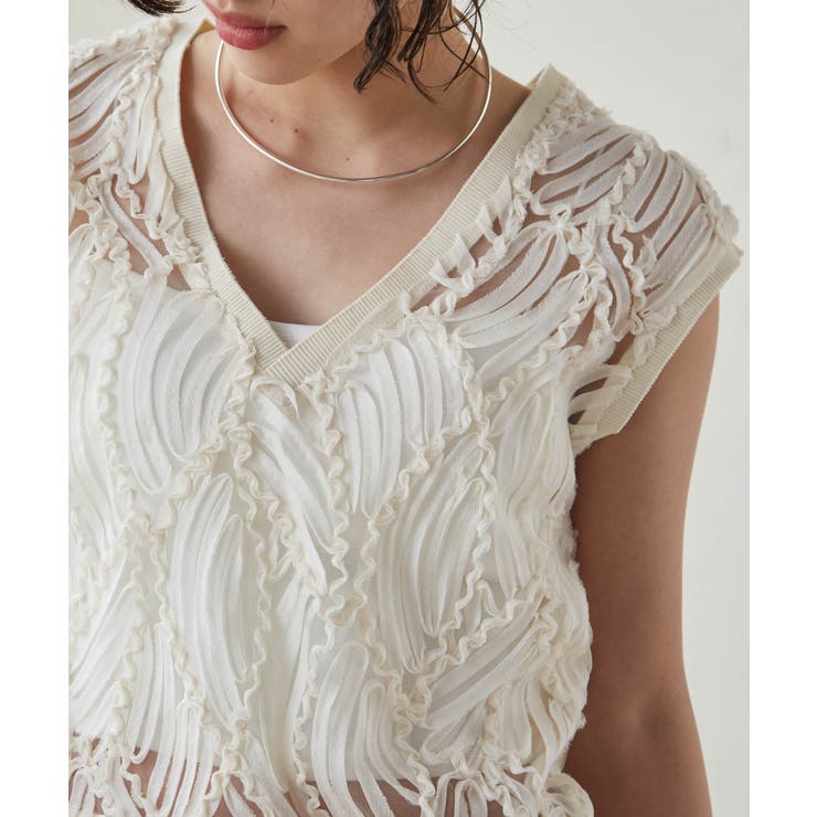 シアー刺しゅうベスト | RANAN | 詳細画像15 