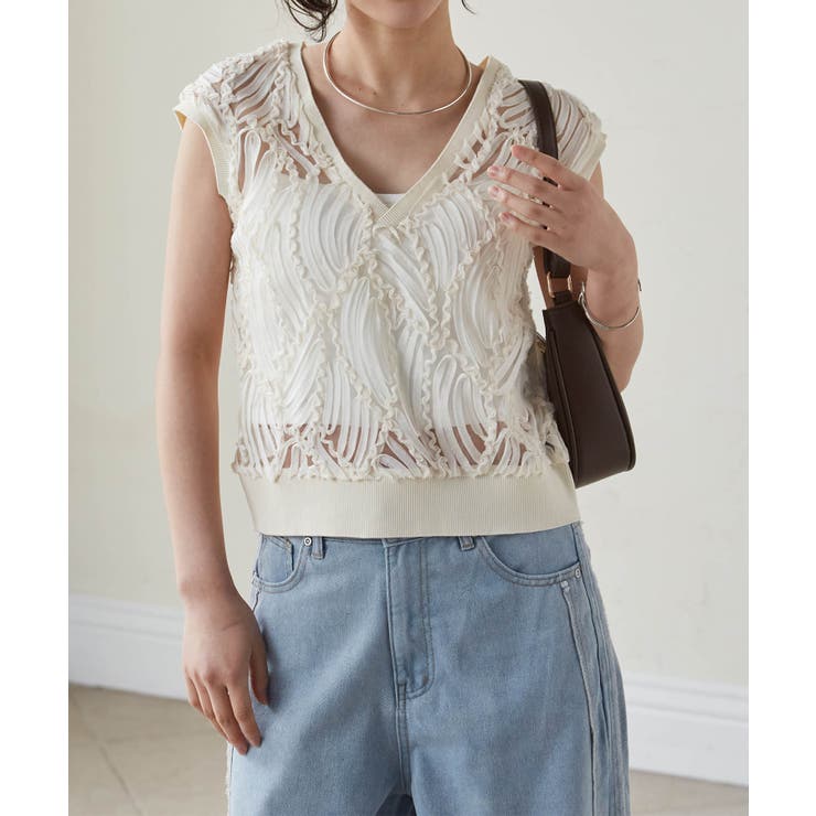 シアー刺しゅうベスト | RANAN | 詳細画像16 