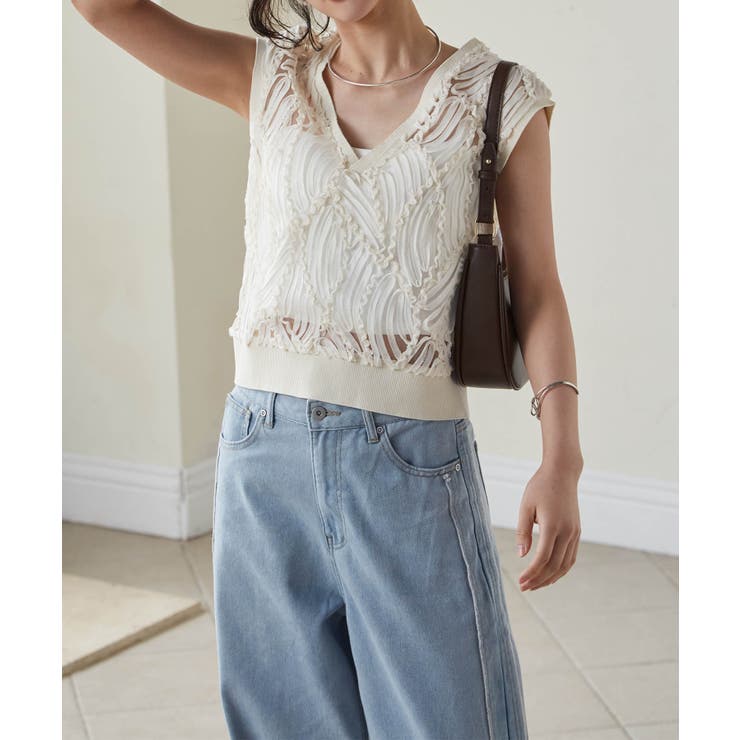 シアー刺しゅうベスト | RANAN | 詳細画像18 