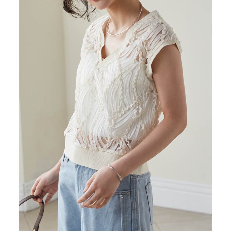 シアー刺しゅうベスト | RANAN | 詳細画像19 