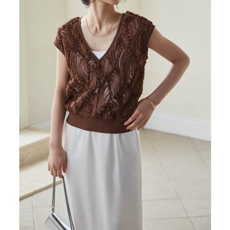 シアー刺しゅうベスト | RANAN | 詳細画像5 