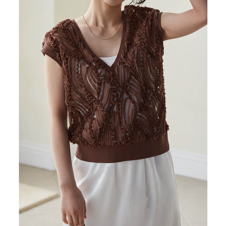 シアー刺しゅうベスト | RANAN | 詳細画像6 