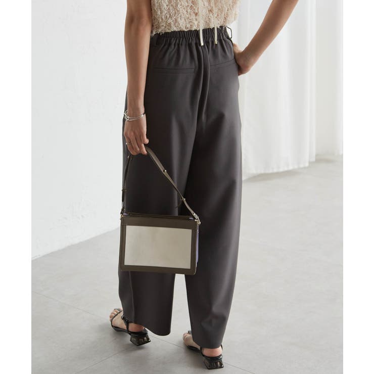 麻調素材カーブスラックス | RANAN | 詳細画像11 