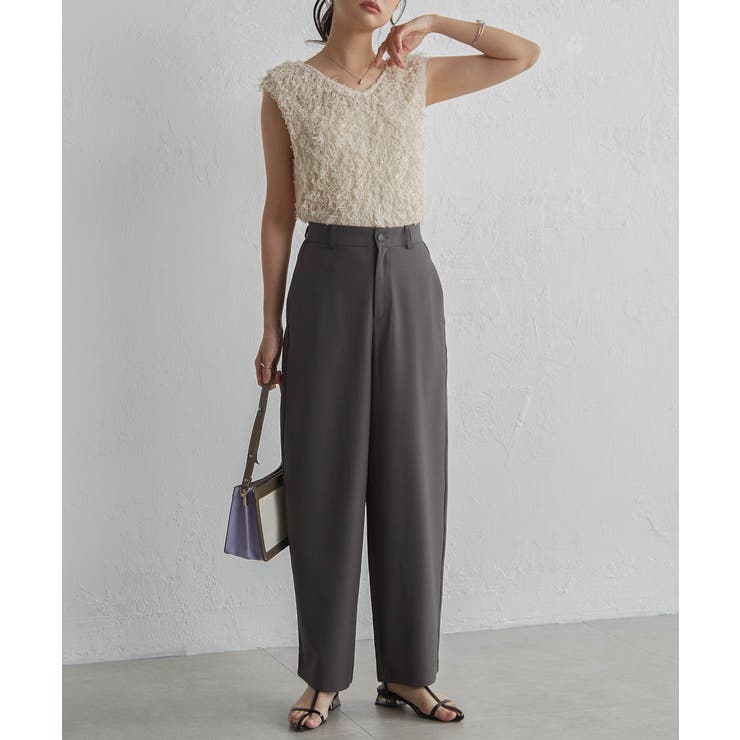 麻調素材カーブスラックス | RANAN | 詳細画像13 