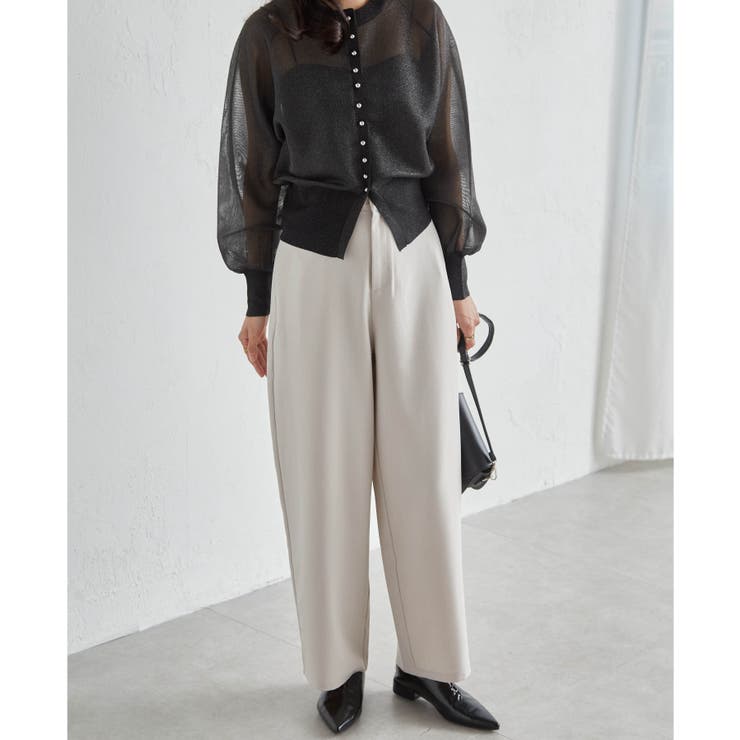 麻調素材カーブスラックス | RANAN | 詳細画像15 