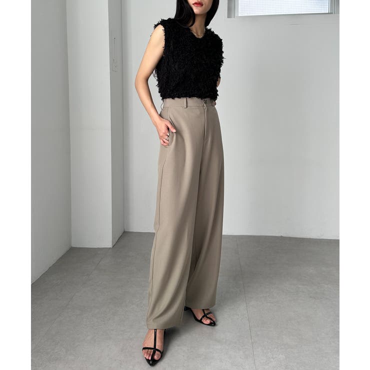 麻調素材カーブスラックス | RANAN | 詳細画像18 