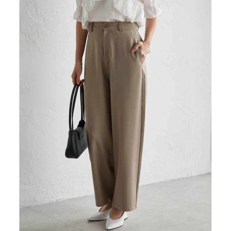 麻調素材カーブスラックス | RANAN | 詳細画像2 