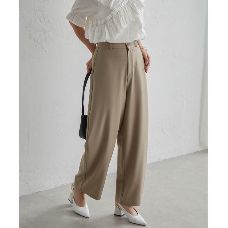 麻調素材カーブスラックス | RANAN | 詳細画像3 