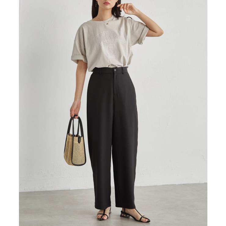 麻調素材カーブスラックス | RANAN | 詳細画像8 