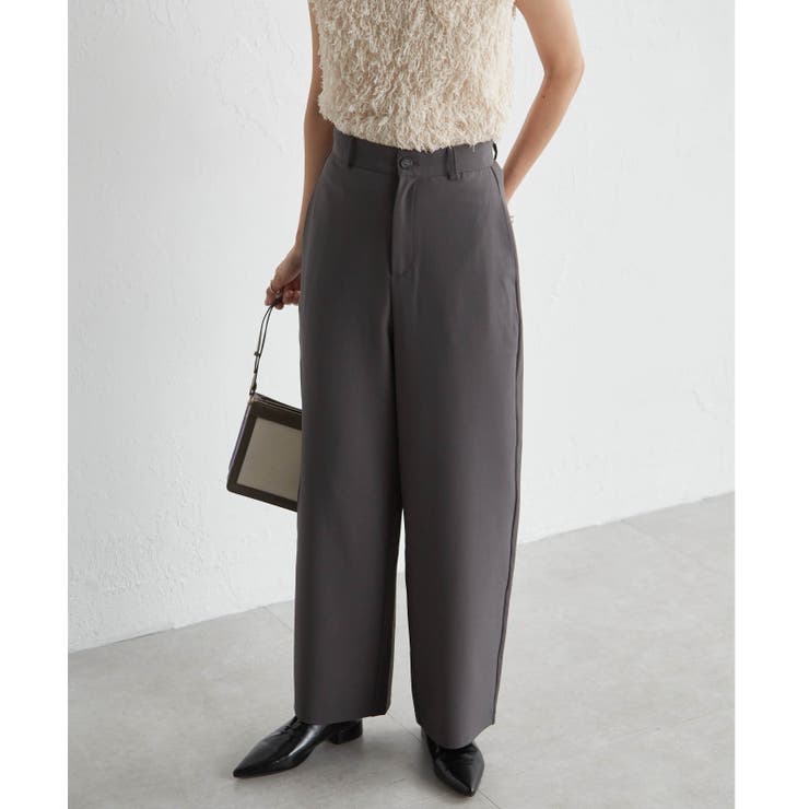 麻調素材カーブスラックス | RANAN | 詳細画像9 