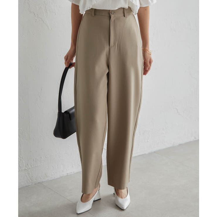 ベージュ | 麻調素材カーブスラックス | RANAN