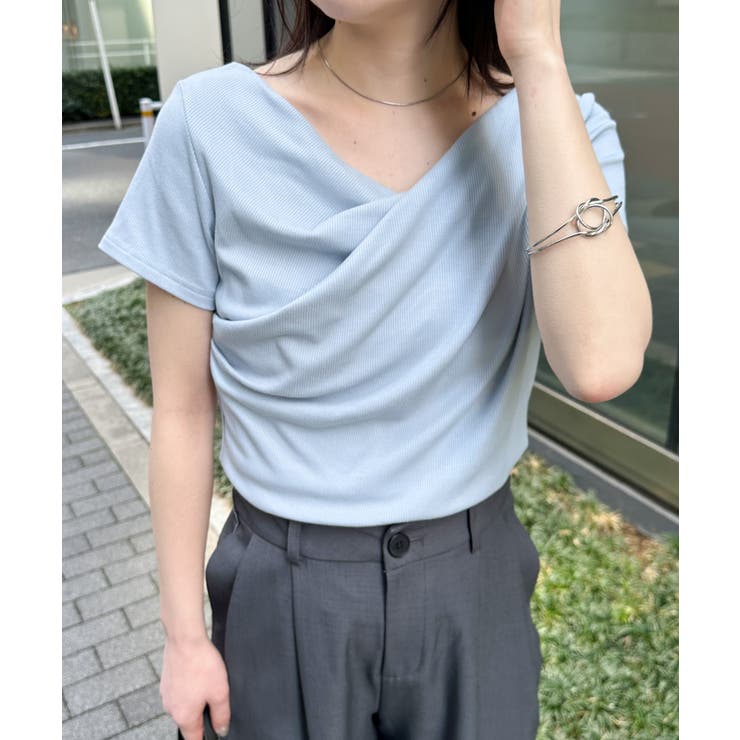 ブルー | ドレープリブＴシャツ | RANAN