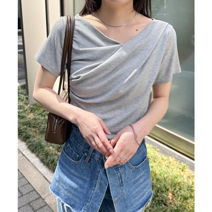 グレー | ドレープリブＴシャツ | RANAN