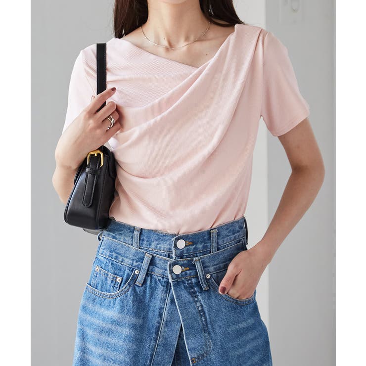 ライトピンク | ドレープリブＴシャツ | RANAN